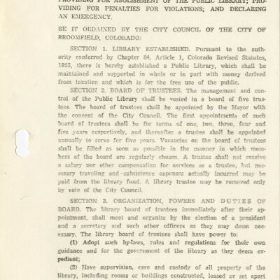 Broomfield City Ordinances