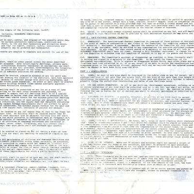 Miramonte Subdivision and Protective Covenants