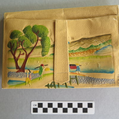 Back of purse: Origsize: 6.25" (w) x 9.5" (l); Origformat: Artifact