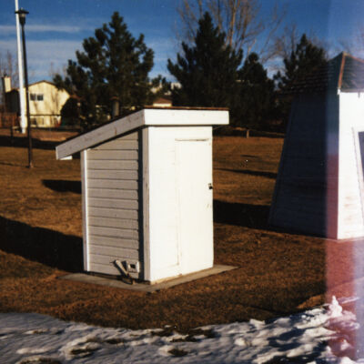 Outhouse and Water Pump at the Broomfield Depot Museum