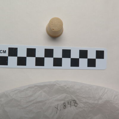 Top of thimble.: Origsize: 1" (h) x 0.75" (w); Origformat: Artifact