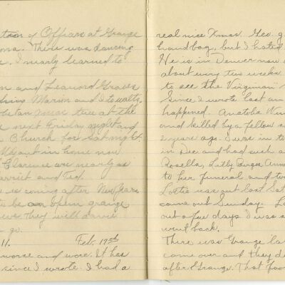 -Scanned as 300dpi jpeg by Tom Peyton as an access copy, 08/11/2015.  Cropped around edges by Tom Peyton, 8/18/2015 and named "Page 44 - 45 300 dpi c"
-File renamed and uploaded to PastPerfect by Kevin Smith,08/03/2016
