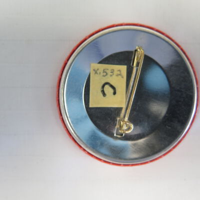 Back of button.: Origsize: 2.25" (dia); Origformat: Artifact