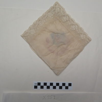Back of handkerchief.: Origsize: 13" (w) x 13" (l); Origformat: Artifact