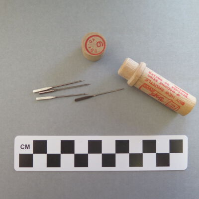 Needles inside of case.: Origsize: 2.5" (h) x 0.75" (di; Origformat: Artifact