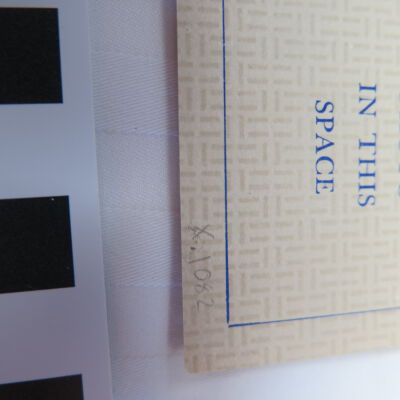 Number on card.: Origsize: 4" (w) x 2.5" (l); Origformat: Artifact