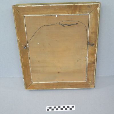 Back of frame.: Origsize: 15.5" (h) x 13.5" (w; Origformat: Artifact