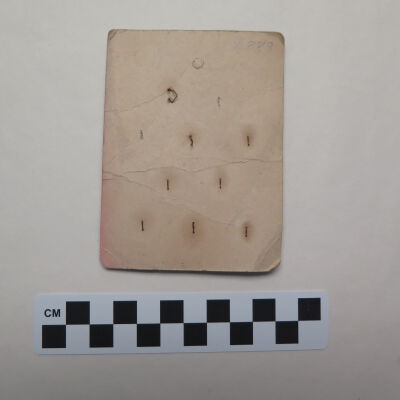 Back of card.: Origsize: 3" (w) x 4" (l); Origformat: Artifact