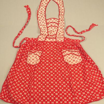 Red and White Print Apron