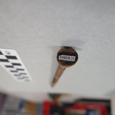 Number of nail.: Origsize: 6" (l) x .5" (diam); Origformat: Artifact