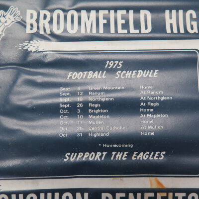 Close up of football schedule.: Origsize: 2" (h) x 15" (w) x 1; Origformat: Artifact