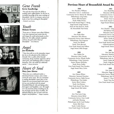 2009 Heart of Broomfield Awards Program