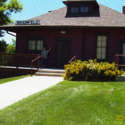 Peggy Atkinson by the Broomfield Depot Museum