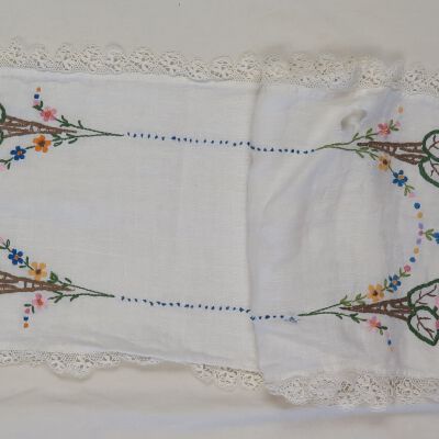 One side of furniture runner.: Origsize: 12" (w) x 40" (l); Origformat: Artifact