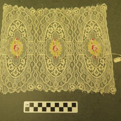 Front of lace doily.: Origsize: 10.5" (w) x 18" (l); Origformat: Artifact