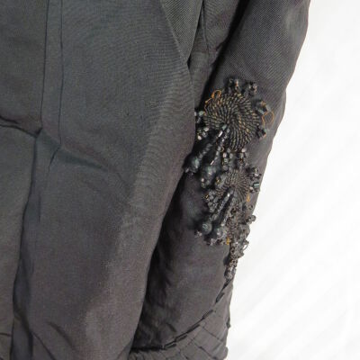 Black Silk Beaded Three-Piece Wedding Dress