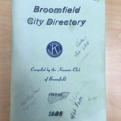 1965-66 Broomfield City Directory from the Kiwanis Club