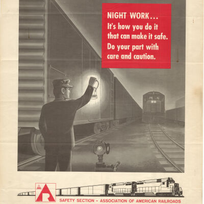 "Night Work" Railroad Employee Safety Poster