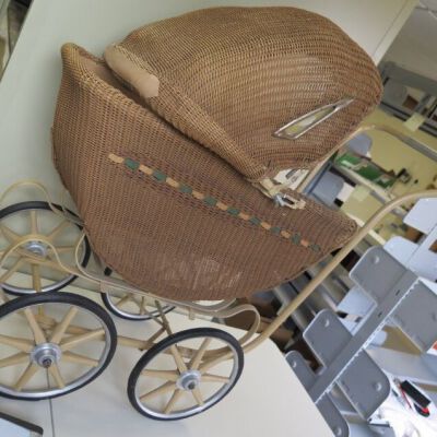 Doll carriage from side: Origsize: 30" (h) x 10" (w) x; Origformat: Artifact
