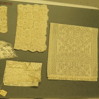One side of lace.: Origsize: 10" (w) x 11" (l); Origformat: Artifact