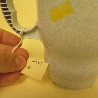 Number on mug.: Origsize: 7" (h) x 5" (w); Origformat: Artifact