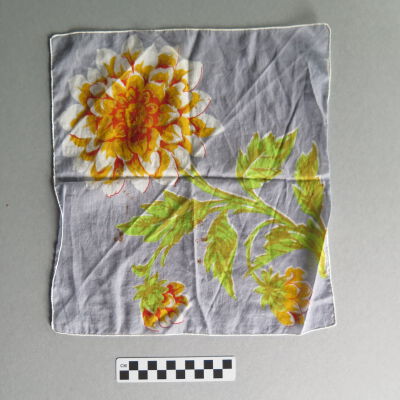 Handkerchief: Origsize: 13" (w) x 13" (l); Origformat: Artifact