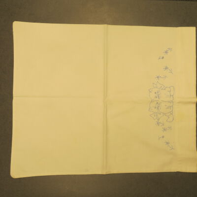 Child's Pillowcase with Blue Embroidery