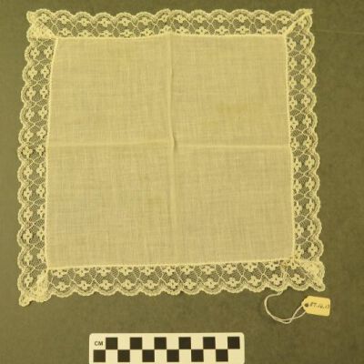 Front of handkerchief.: Origsize: 8" (w) x 8" (l); Origformat: Artifact