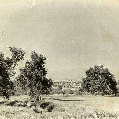 View of Old Broomfield from an open field