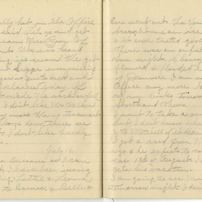 -Scanned as 300dpi jpeg by Tom Peyton as an access copy, 08/11/2015.  Cropped around edges by Tom Peyton, 8/19/2015 and named "Page 68 - 69 300 dpi c"
-File renamed and uploaded to PastPerfect by Kevin Smith,08/03/2016
