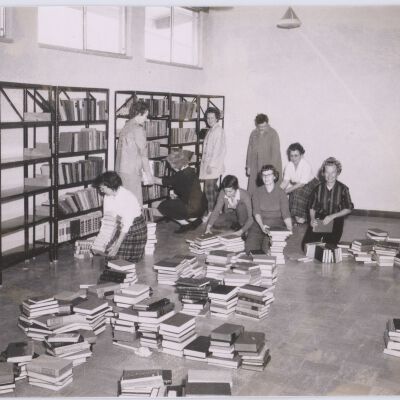 Putting the Books on the shleves of the new library