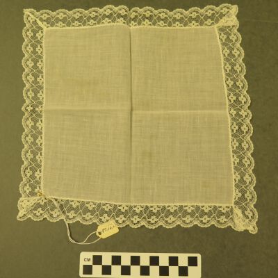 Back of handkerchief.: Origsize: 8" (w) x 8" (l); Origformat: Artifact