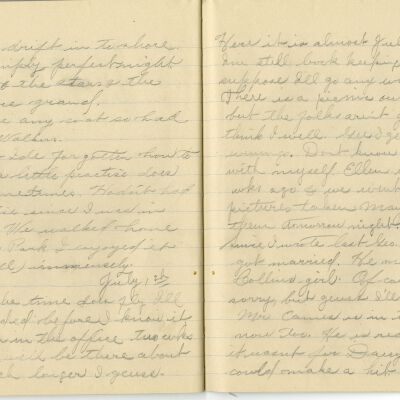 -Scanned as 300dpi jpeg by Tom Peyton as an access copy, 08/11/2015.  Cropped around edges by Tom Peyton, 8/19/2015 and named "Page 66 - 67 300 dpi c"
-File renamed and uploaded to PastPerfect by Kevin Smith,08/03/2016
