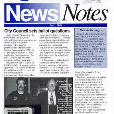 Fall 1994 News Notes