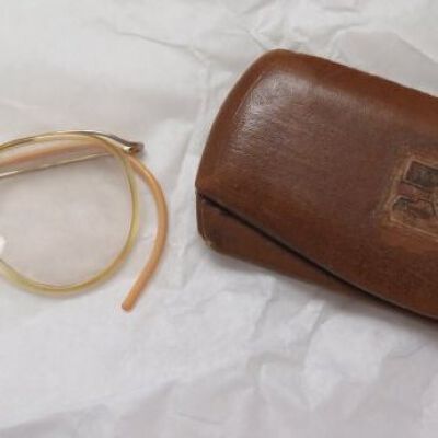 Glasses with case: Origsize: 2" (w) x 5" (l); Origformat: Artifact