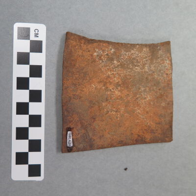 Other side of metal fragment.: Origsize: 3.25" (w) x 3.75" (l; Origformat: Artifact