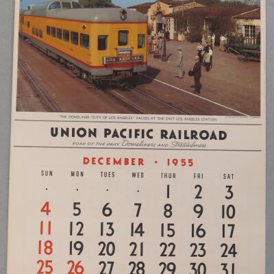 Union Pacific Railroad Wall Calendar, 1955-1956