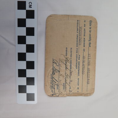 Back of card.: Origsize: 4" (w) x 2.5" (l); Origformat: Artifact