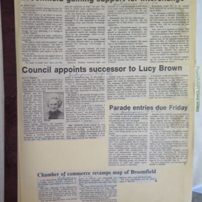 Scrapbook of Broomfield newpaper articles 1986 - 1987