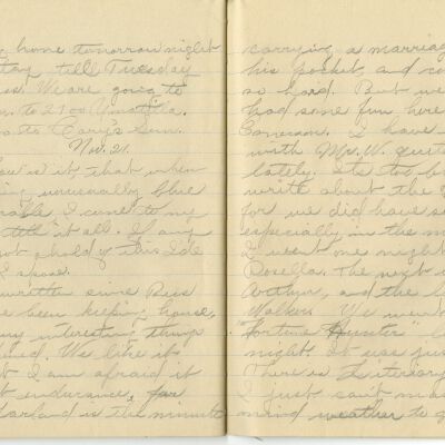 -Scanned as 300dpi jpeg by Tom Peyton as an access copy, 08/11/2015.  Cropped around edges by Tom Peyton, 8/19/2015 and named "Page 74 - 75 300 dpi c"
-File renamed and uploaded to PastPerfect by Kevin Smith,08/03/2016
