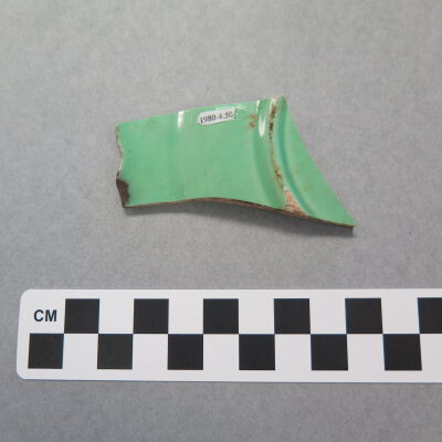 Back of saucer fragment.: Origsize: .25" (h) x 1.5" (w); Origformat: Artifact
