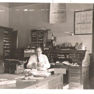 John Calhoun Ward Working at Desk