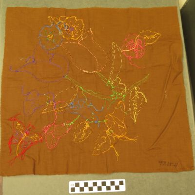 Back of needlework.: Origsize: 17" (w) x 16" (l); Origformat: Artifact