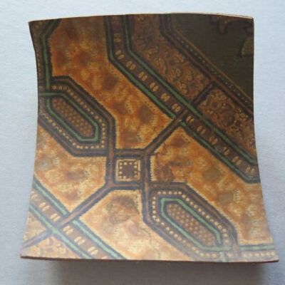 Close up of pattern on linoleum.: Origsize: 2" (w) x 10.25" (l); Origformat: Artifact
