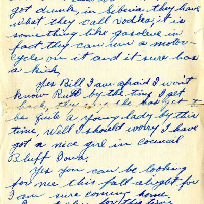 Letter to Bill Crooks from friend, dated April 21, 1920