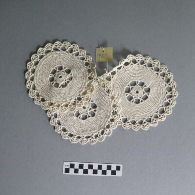 All three doilies together.: Origsize: 6" (diam); Origformat: Artifact