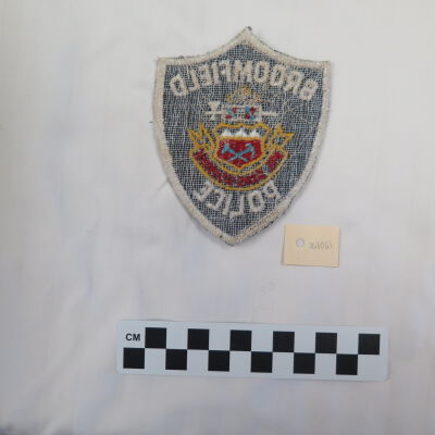 Back of patch.: Origsize: 3.25" (w) x 4" (l); Origformat: Artifact