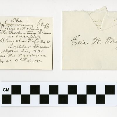 Invitation to a Colorado School of Nursing Function, with Envelope