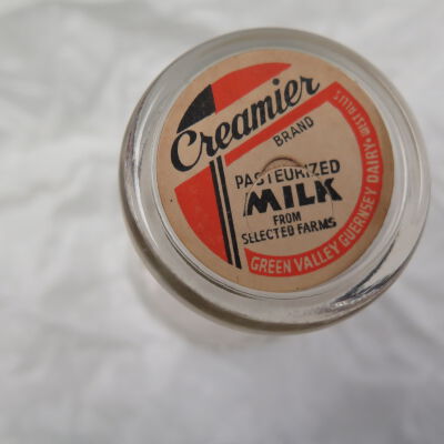 Top of milk bottle.: Origsize: 7.25" (h) x 2.75" (d; Origformat: Artifact