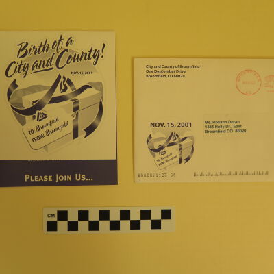 Front of invitation and envelope.: Origsize: 6.5" (w) x 4.75" (l); Origformat: Artifact
